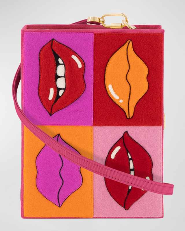 Lips Georgia Perry Book Clutch Bag w/ Strap