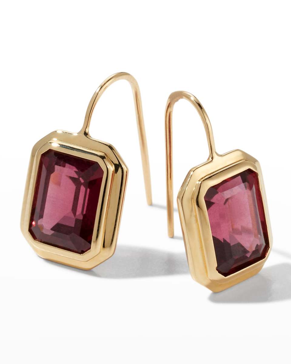 18K Manhattan Garnet Hook Earrings