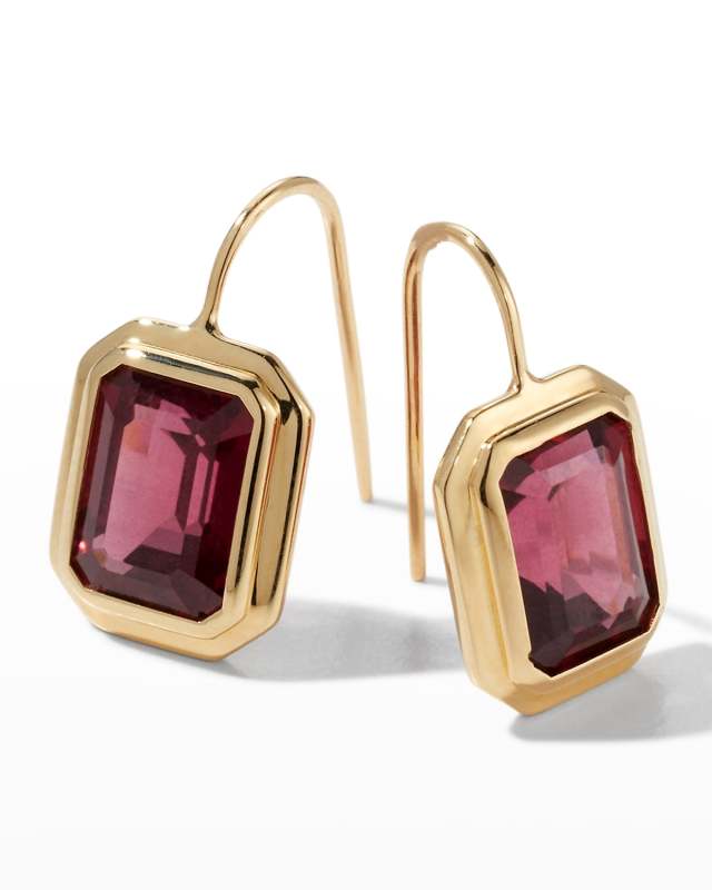 18K Manhattan Garnet Hook Earrings
