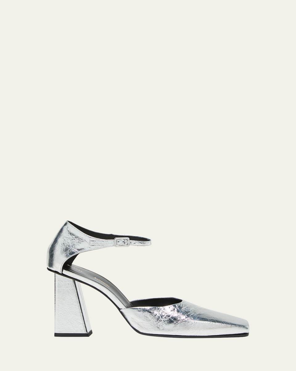 Quad Metallic Square-Toe Pumps