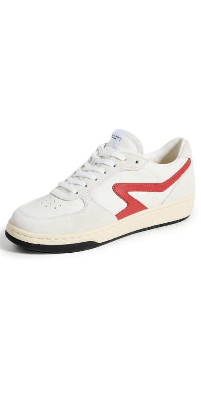 rag & bone Retro Court Sneakers Offwht/Red