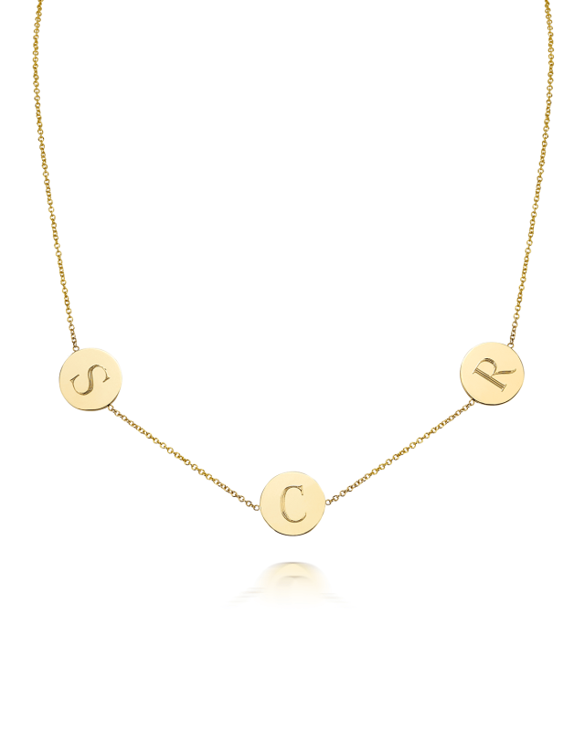 Cara 14K Gold 3-Disc Initial Necklace