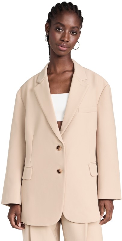 RE ONA Joey Oversized Blazer Sand