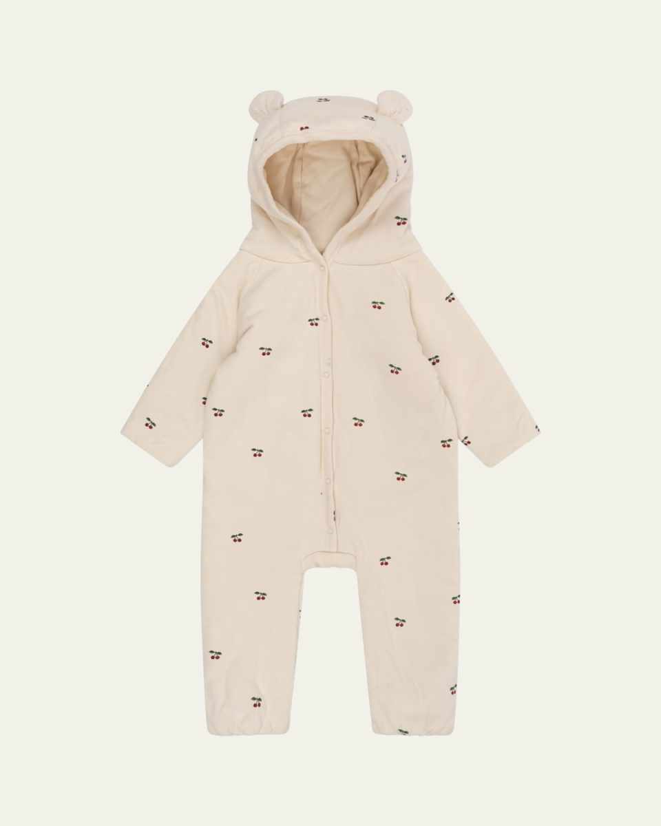Kid's Fruit Motif Hooded Coverall, Size Newborn-