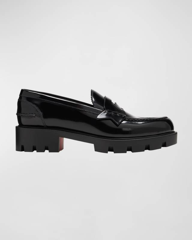 Donna Patent Red Sole Penny Loafers