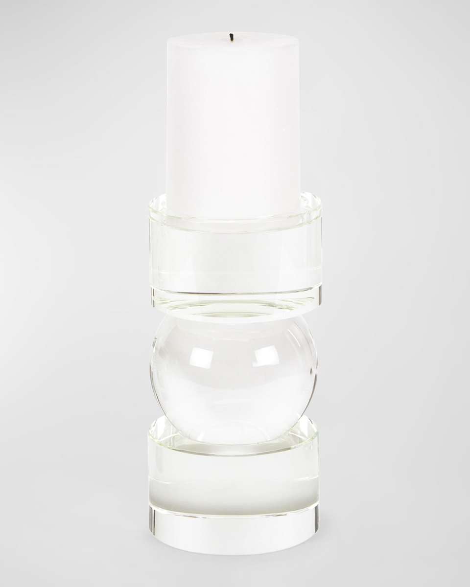 Clear Crystal Sphere Candle Pillar Md