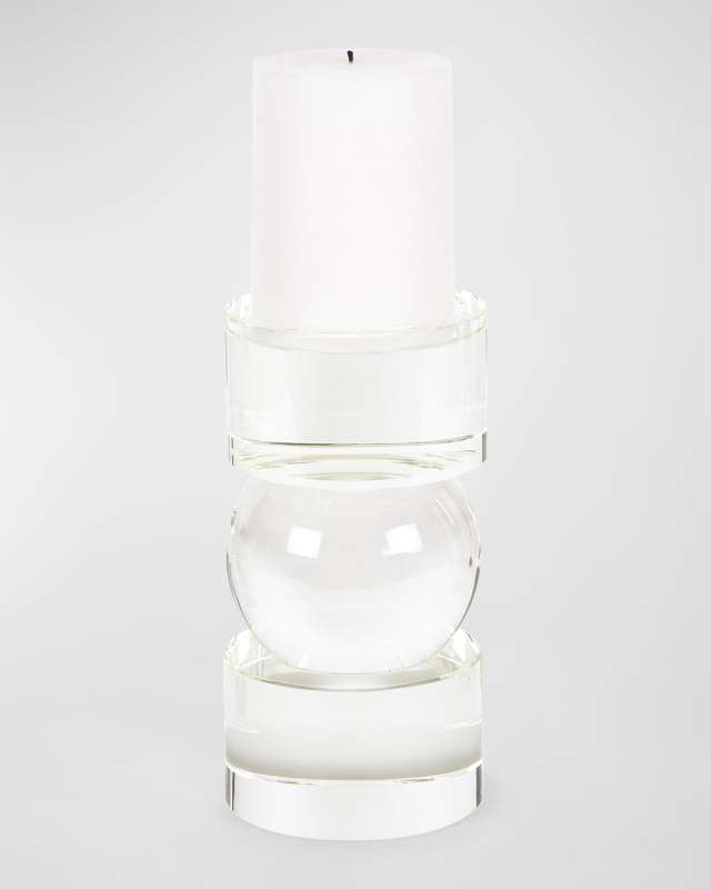 Clear Crystal Sphere Candle Pillar Md