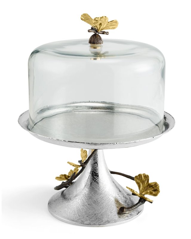 Butterfly Ginkgo Pastry Dish with Dome