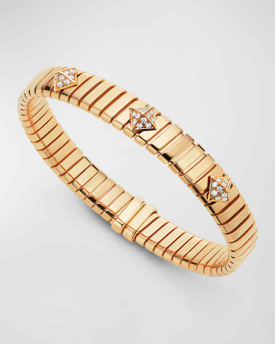 18K Yellow Gold Tubogas Diamond Bracelet