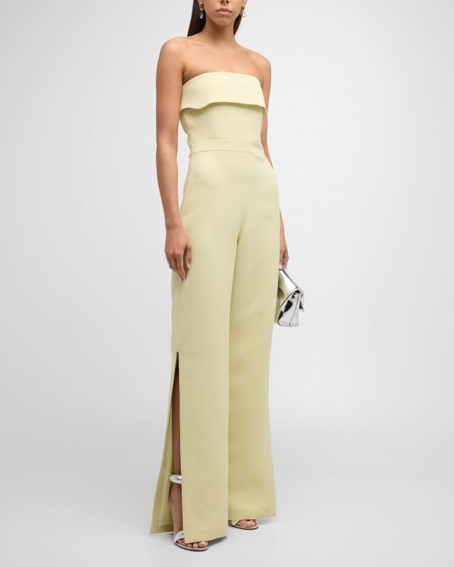 Kaye Strapless Foldover Straight-Leg Jumpsuit