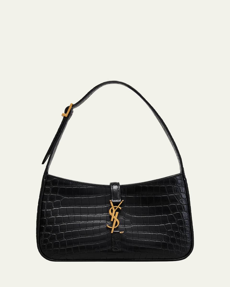 Le 5 A 7 YSL Shoulder Bag in Croc-Embossed Leather