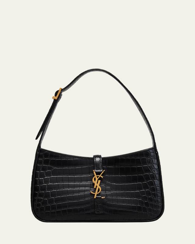 Le 5 A 7 YSL Shoulder Bag in Croc-Embossed Leather