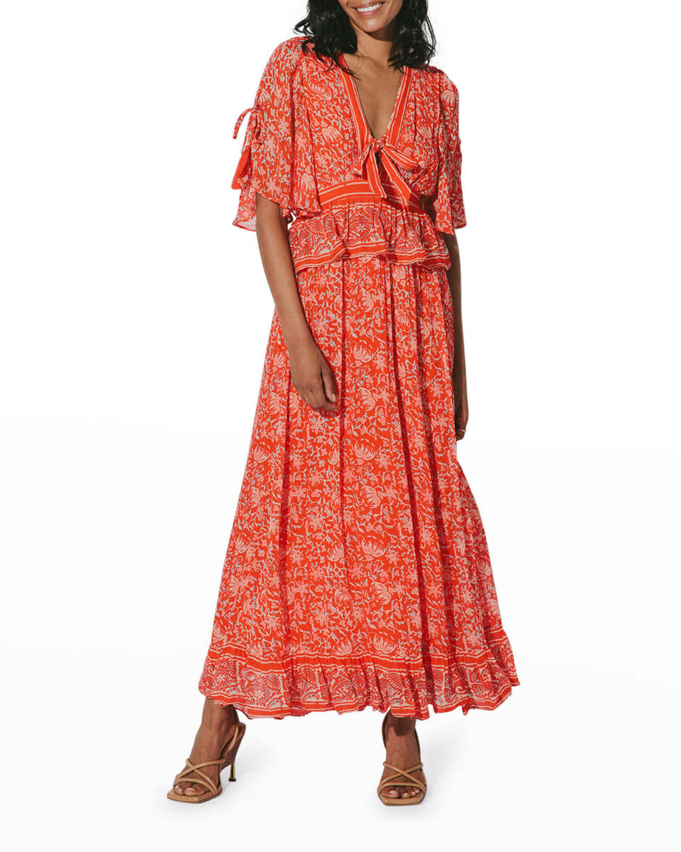 Laurel Front-Tie Floral Maxi Dress
