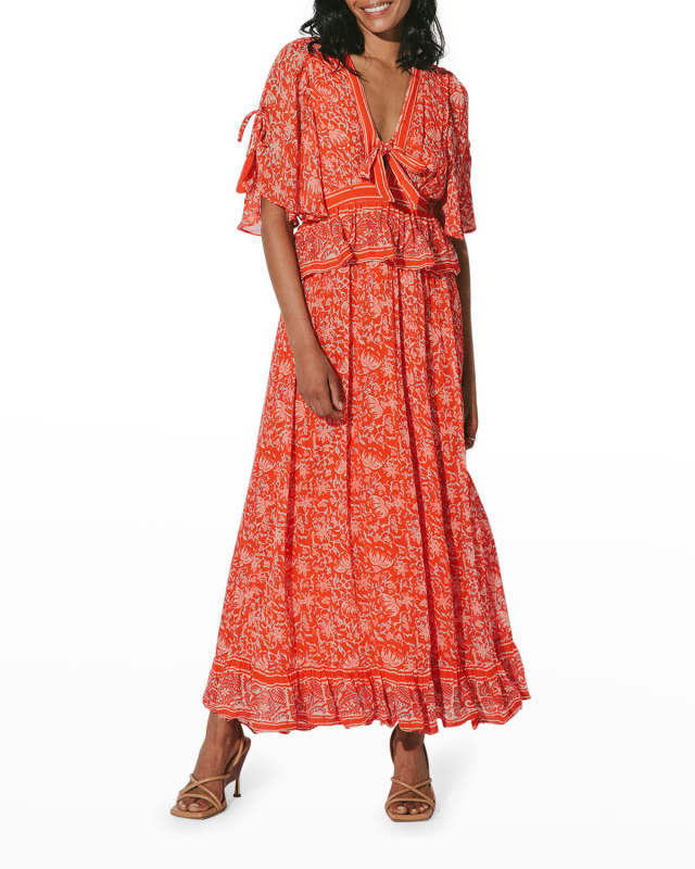 Laurel Front-Tie Floral Maxi Dress