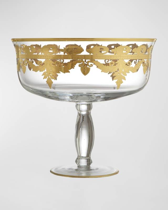 Vetro Gold Tall Footed Compote