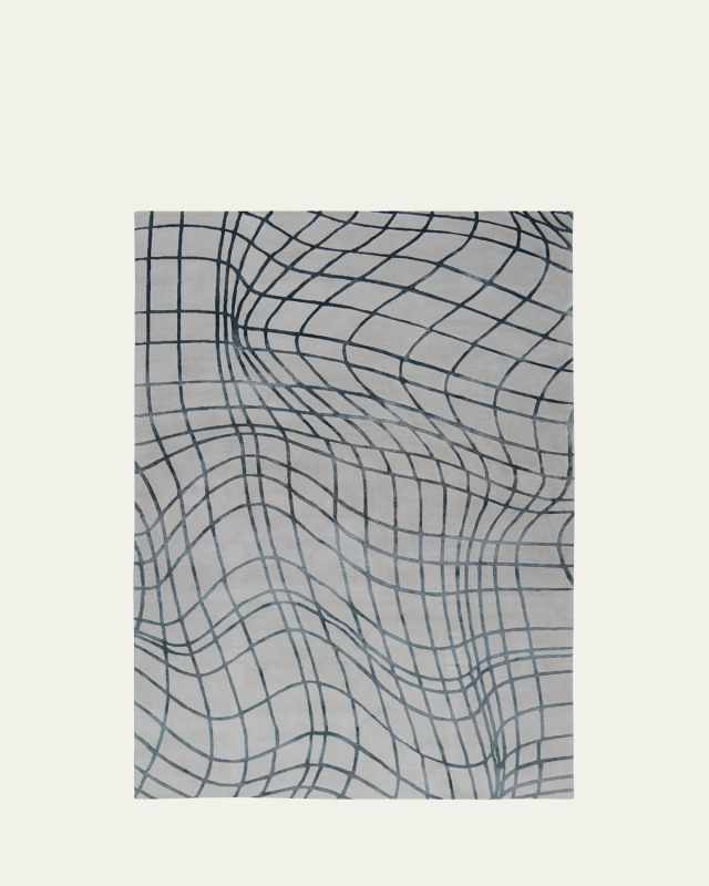 Wavelength Marine Hand-Knotted Rug, 8' x 10'