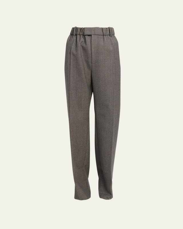 Classic Wool Houndstooth Tapered Trousers