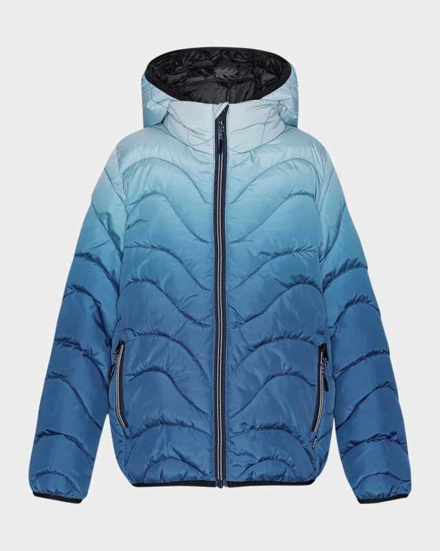 Girl's Hao Ombre Quilted Coat, Size 8-12