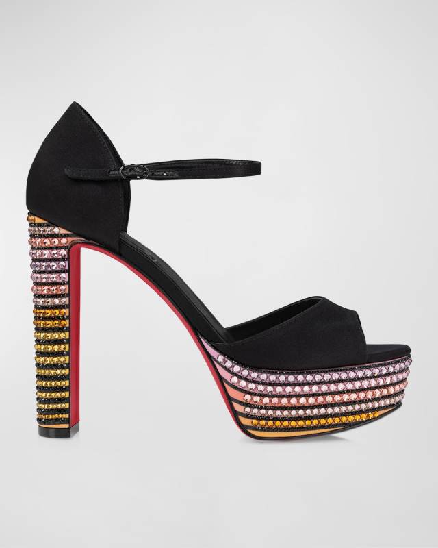 Sandaloo Strass Red Sole Platform Sandals
