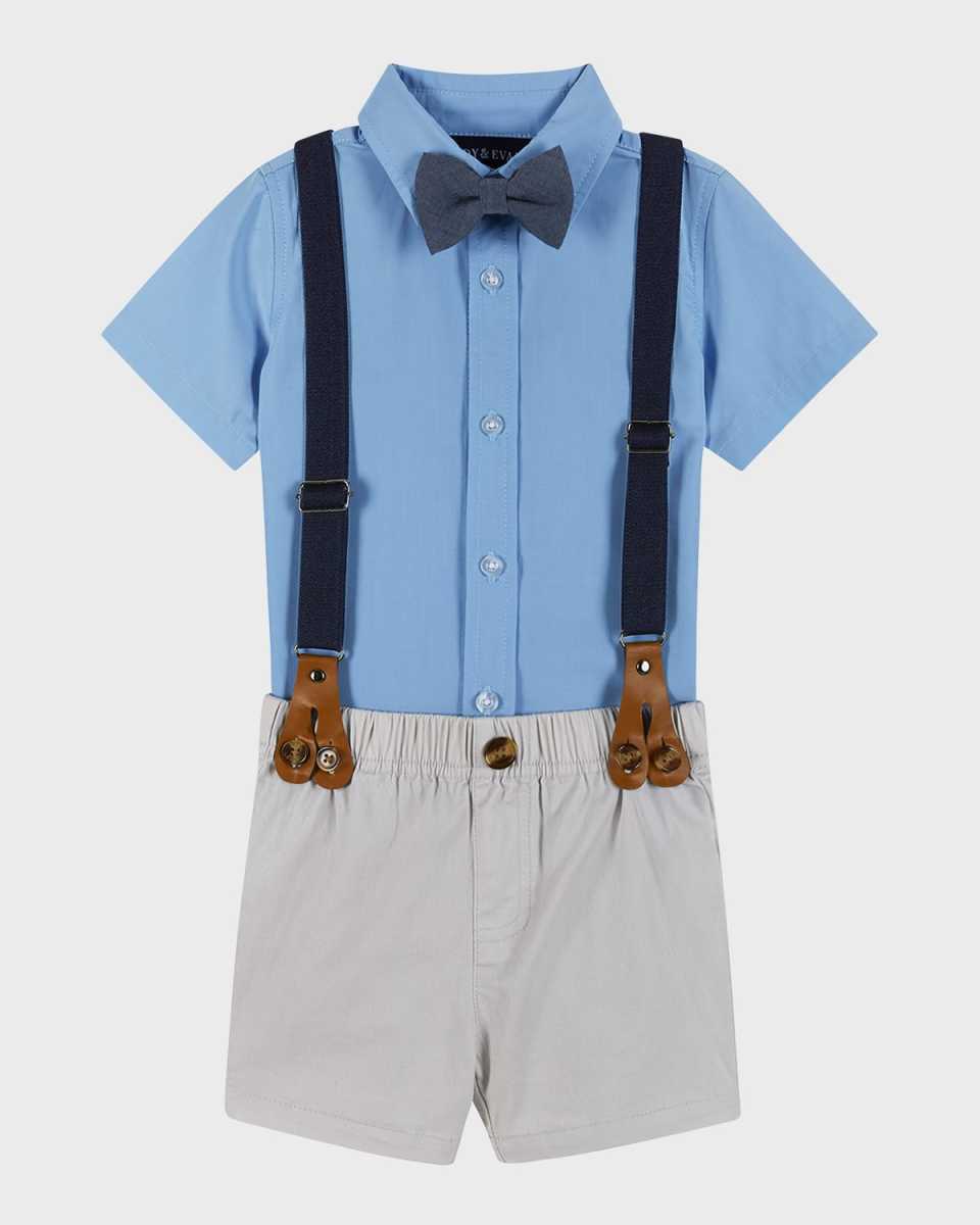 Boy's Four-Piece Suspender Set, Size Newborn-24