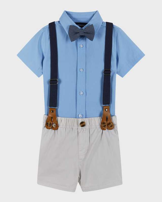 Boy's Four-Piece Suspender Set, Size Newborn-24