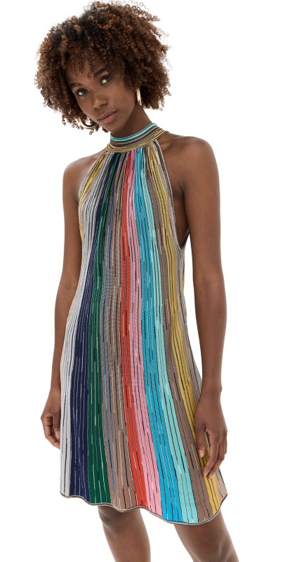Missoni Sleeveless Short Dress Multicolor Red, Pink, Blue