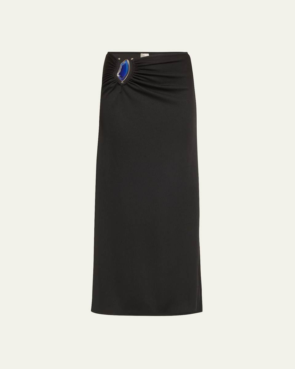 Moodstone Ruched Maxi Skirt