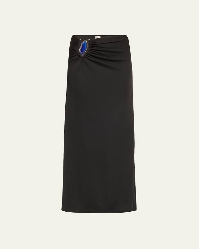 Moodstone Ruched Maxi Skirt