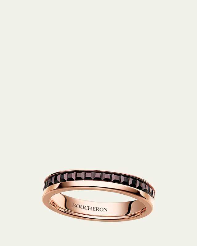 Quatre Follies 18k Pink Gold and Brown PVD Wedding Band Ring