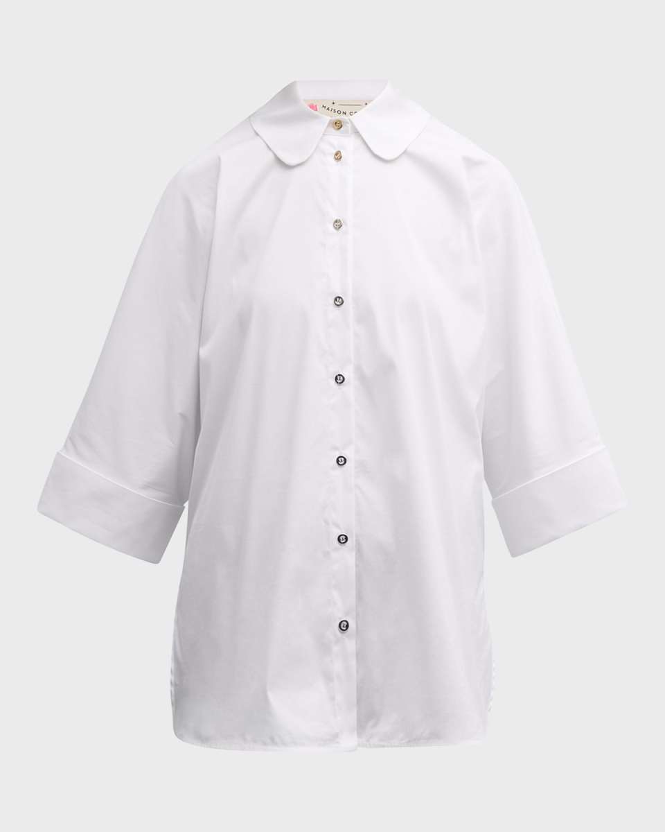 Easy Button-Front Shirt with Gold Buttons
