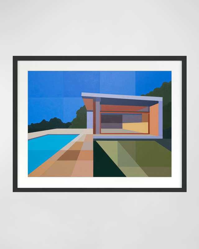 "Pool House" Print by Andy Burgess, Framed Under Plexiglass
