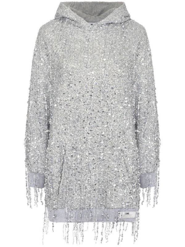 sequin-embellished hooded mini dress