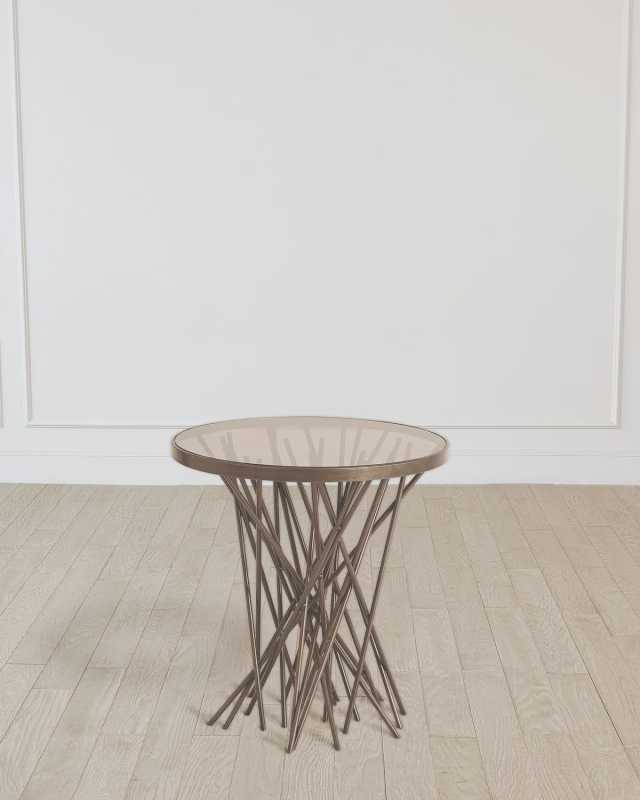 Stix Side Table with Smoke Glass Top