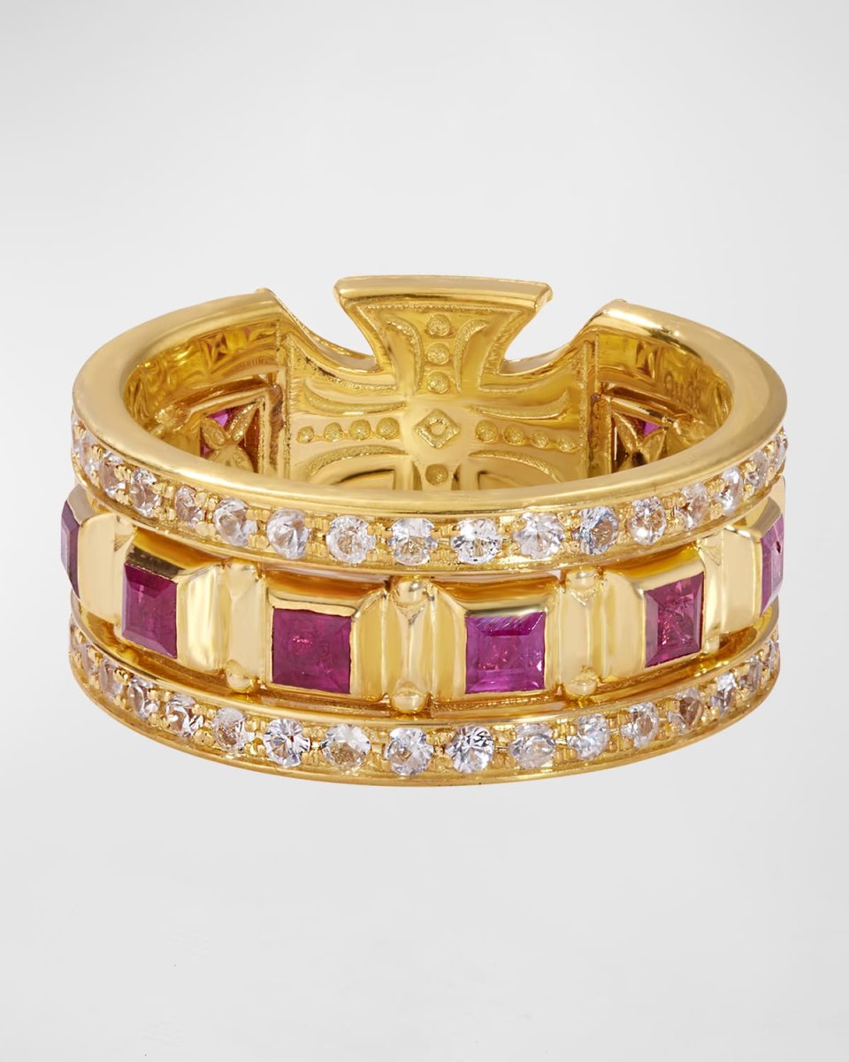 Ruby and White Sapphire Ring, Size