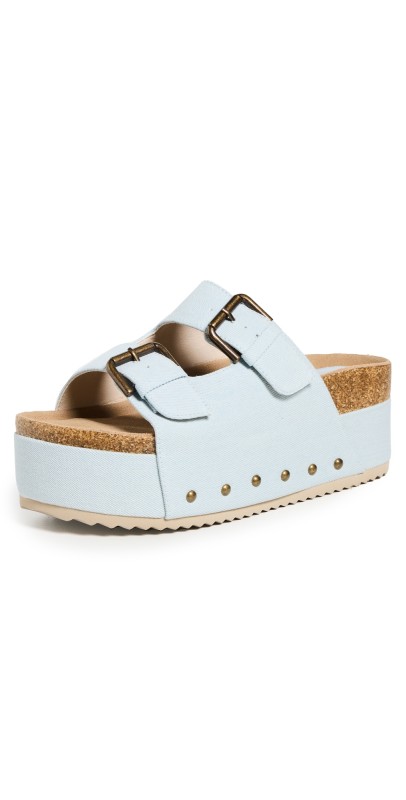Intentionally Blank Cooper-2 Platform Slides Denim