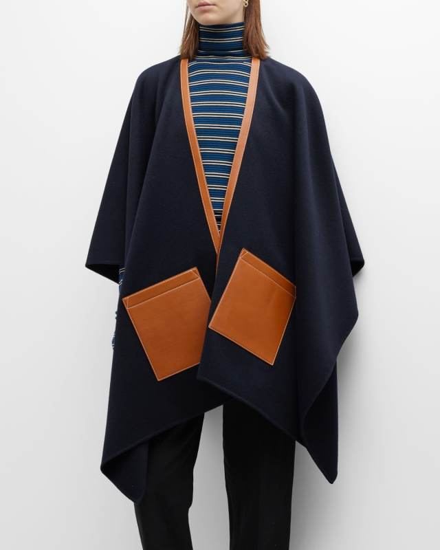 Teodora Cashmere & Leather Cape