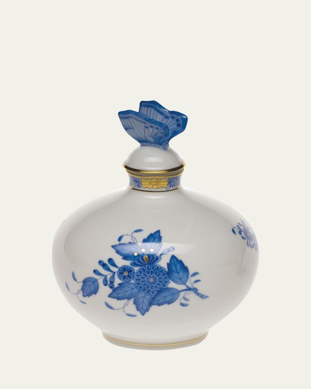 Chinese Bouquet Blue Perfume Bottle with Butterfly