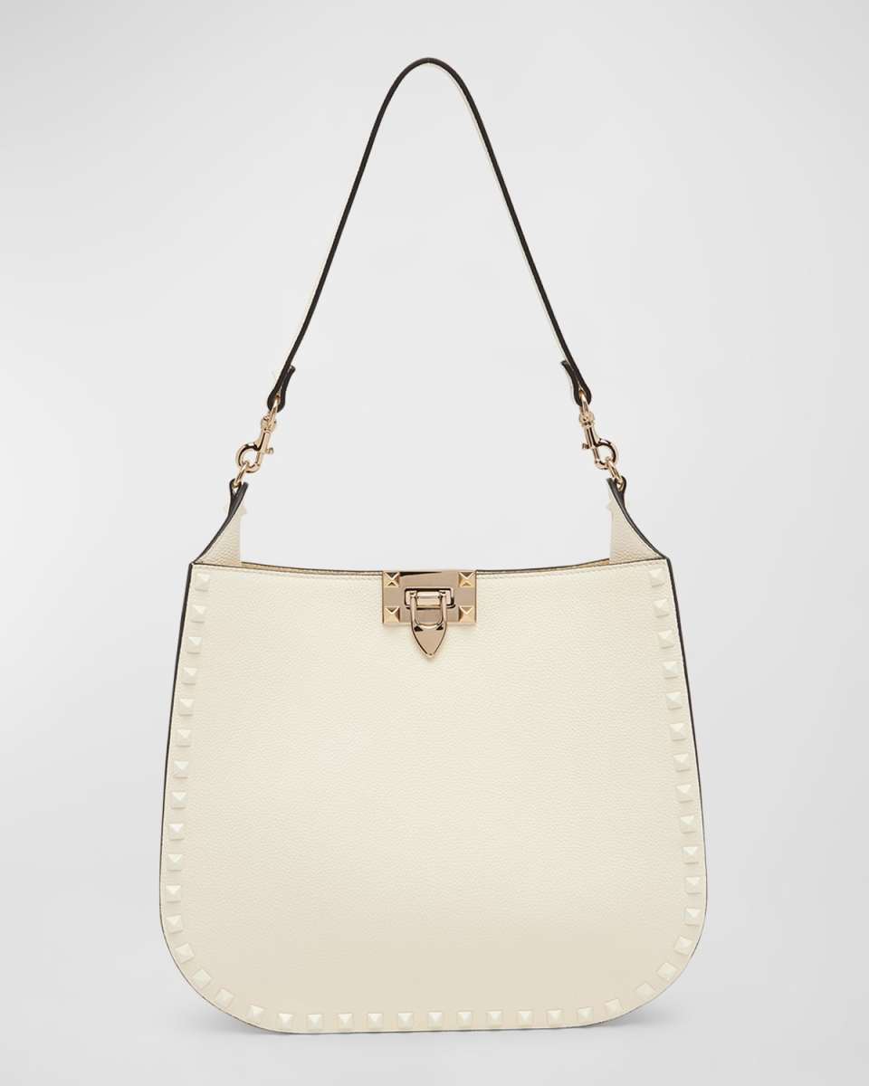 Small Rockstud Leather Hobo Bag