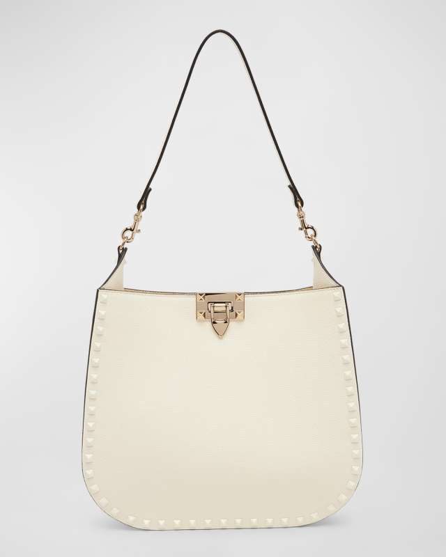 Small Rockstud Leather Hobo Bag