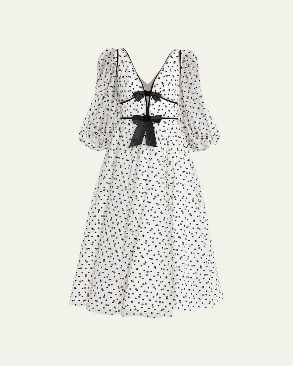 Purdy Polka Dot Crystal Midi Dress