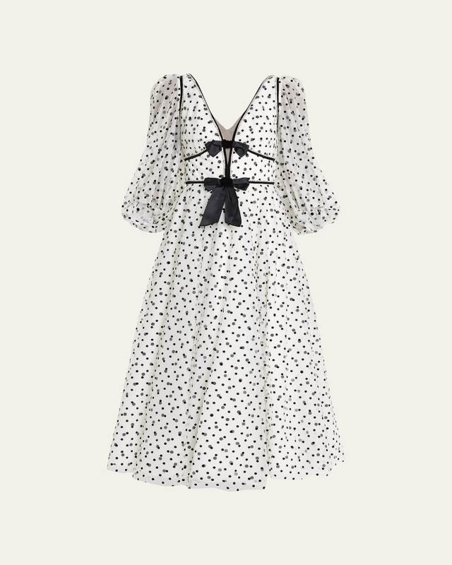 Purdy Polka Dot Crystal Midi Dress