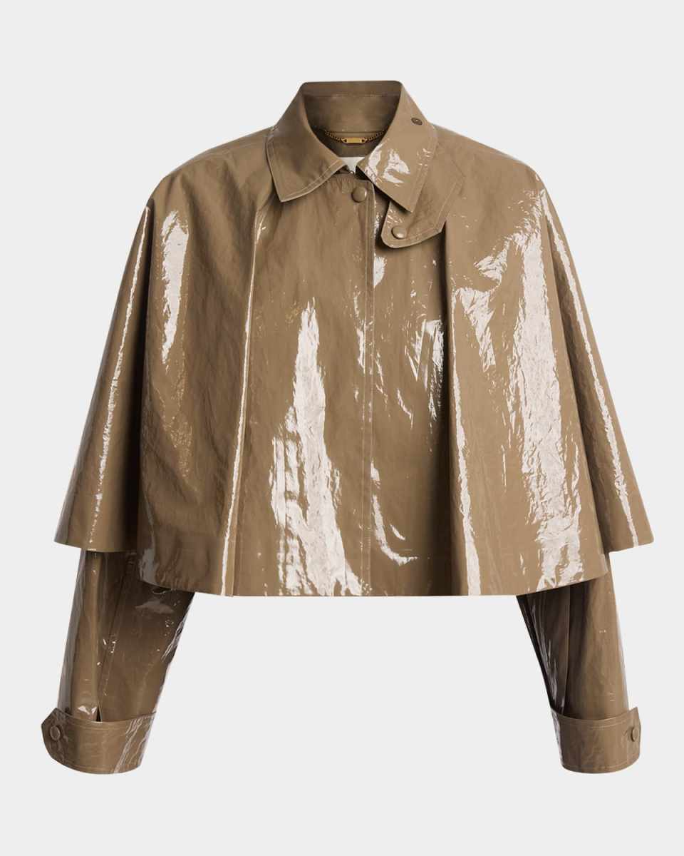 Cropped Glossy Lacquered Cape