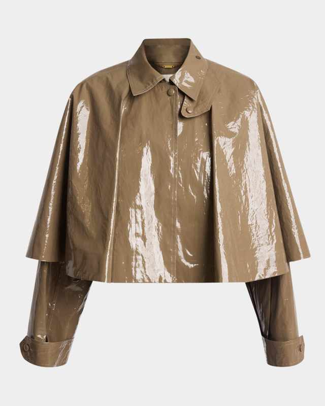 Cropped Glossy Lacquered Cape