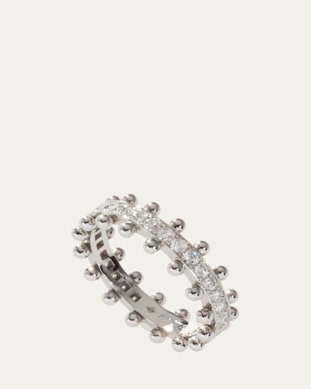 Beaded 18K Recycled Gold and Lab Grown Diamond Ring
