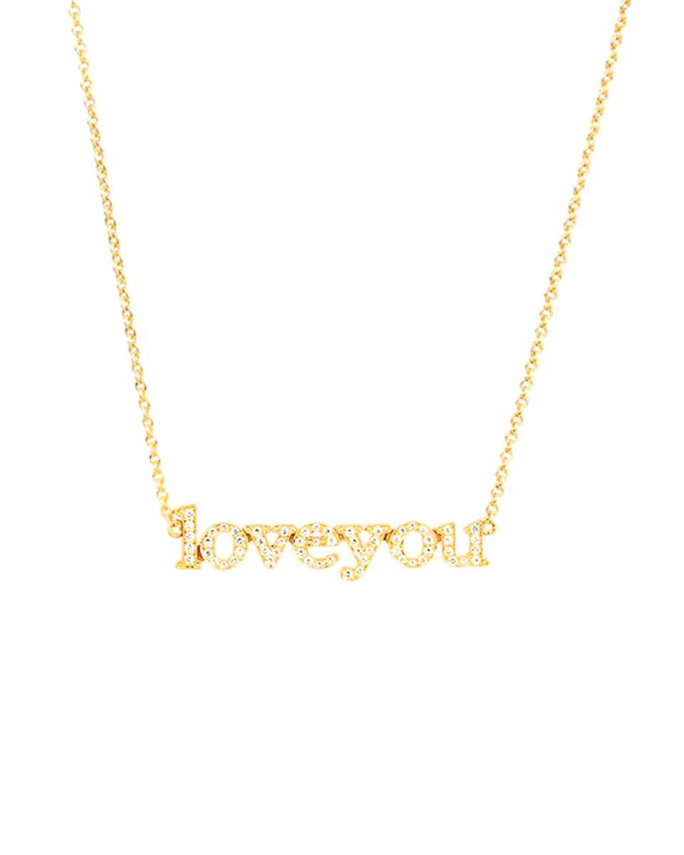 18k Diamond Love You Necklace