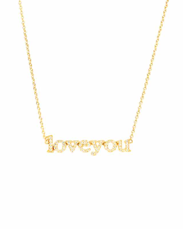 18k Diamond Love You Necklace
