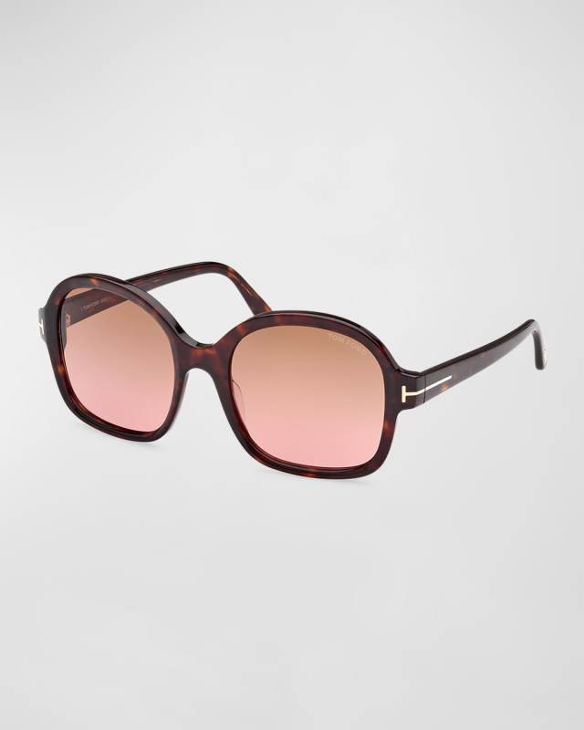 Delphine-02 Round Havana Acetate Sunglasses