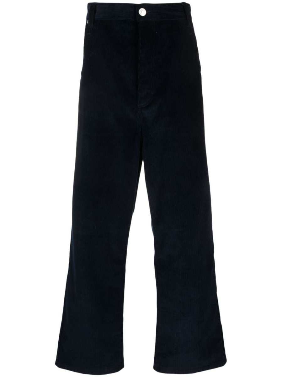 corduroy straight-leg trousers