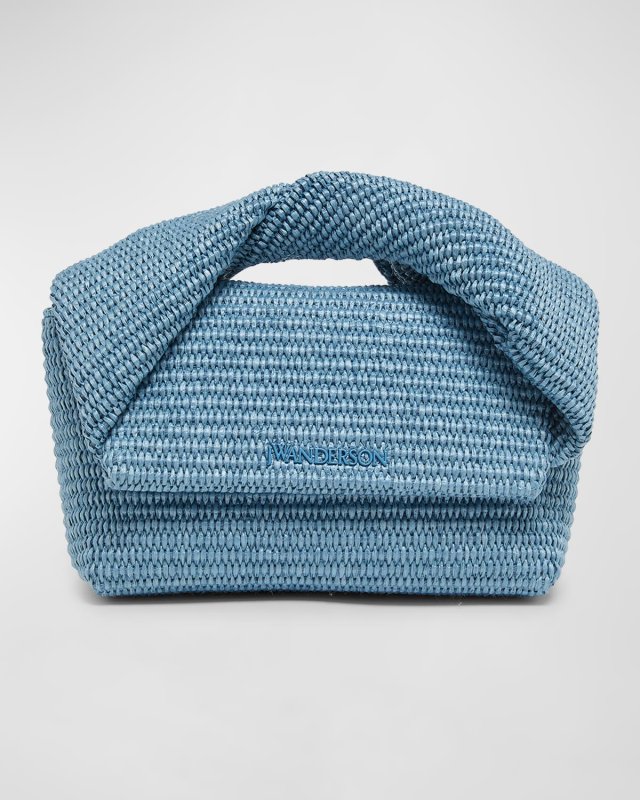 Twister Midi Raffia Crossbody Bag