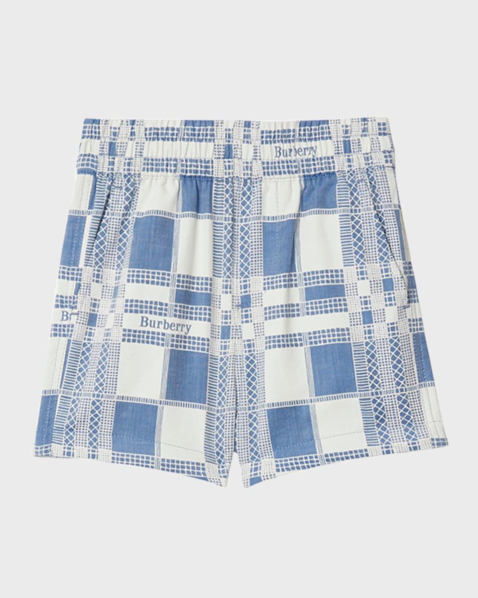 Boy's Jed Windowpane-Print Woven Shorts, Size 3-1